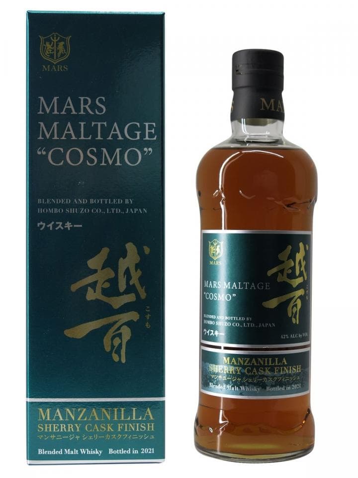 Whisky "Cosmo Manzanilla Cask Finish 42°" Mars Coffret d'une bouteille (70cl)