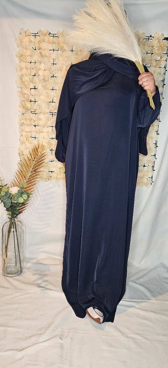 Abaya Hijab Intégré 1m80 Bleu marine