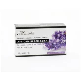 Savon noir africain à la  LAVANDE 200g - Mamado