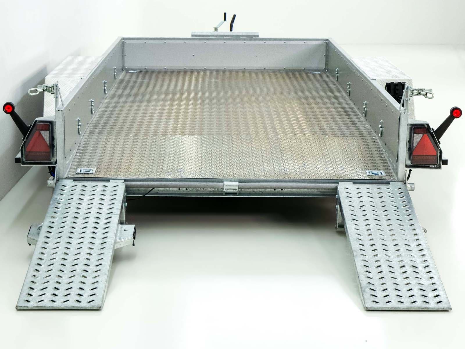 Baumaschinenanhänger Variant Maxi Load 180x400 3,5t|Einzelrampen|Aluboden Beavertail