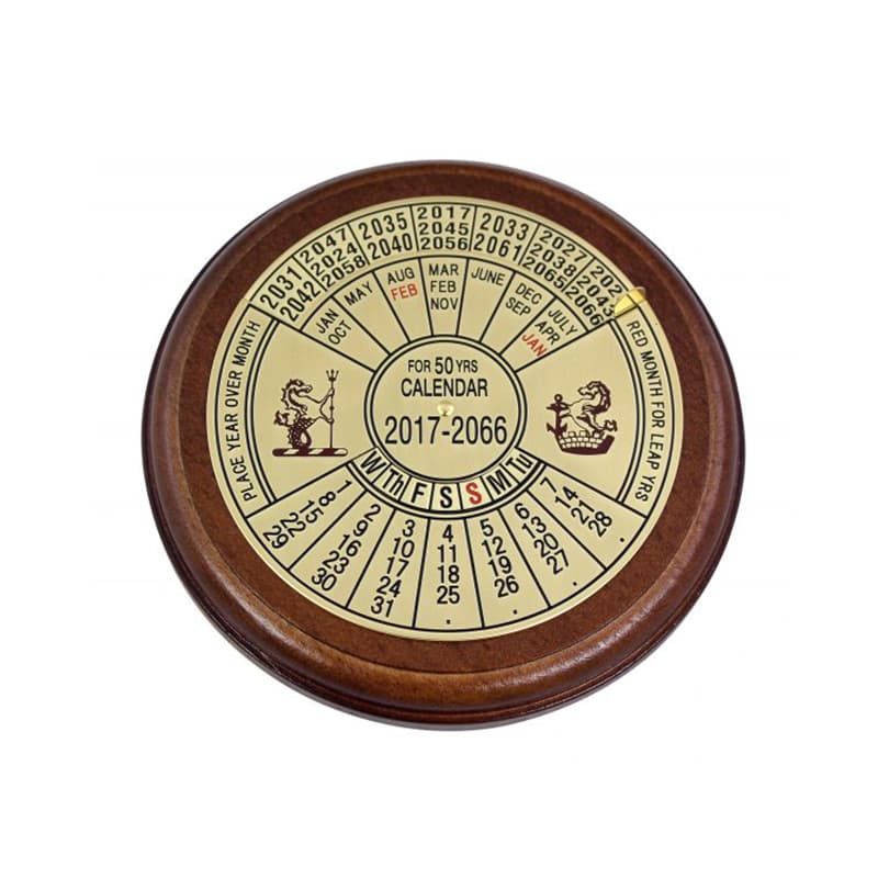 Calendrier Perpétuel Bois et Laiton