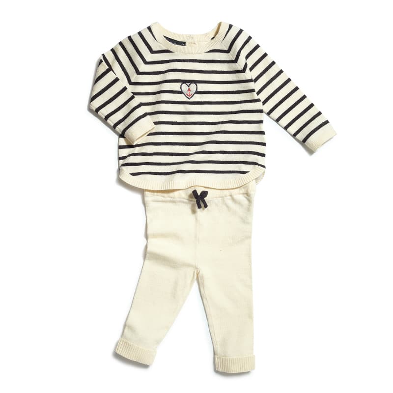 Ensemble HUBLOT Oliacha 18 Mois Ecru/Marine