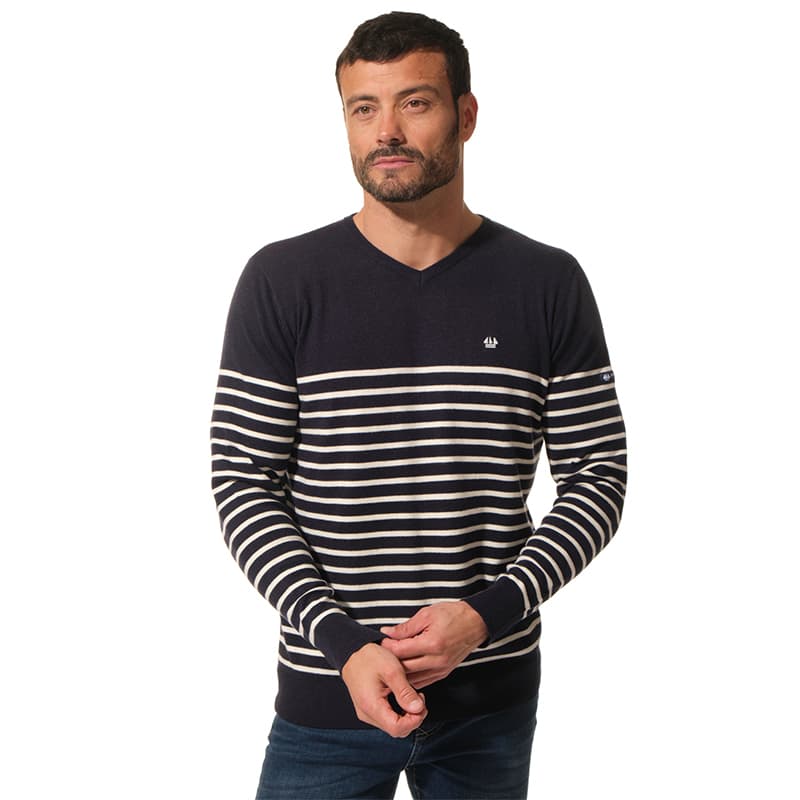 Pull HUBLOT Eduardo 3XL Marine/Ecru