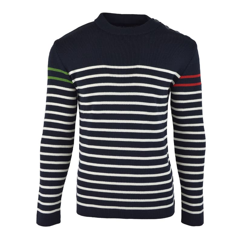 Pull MOUSQUETON Tim Batri M Marine/Ecru