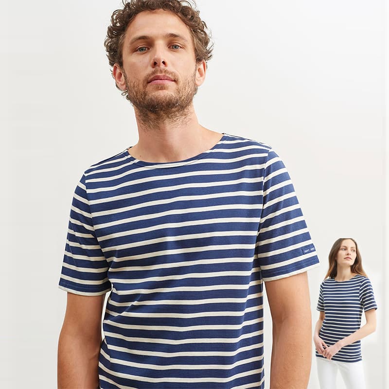 Marinière SAINT JAMES Levant Moderne XL Marine/Neige