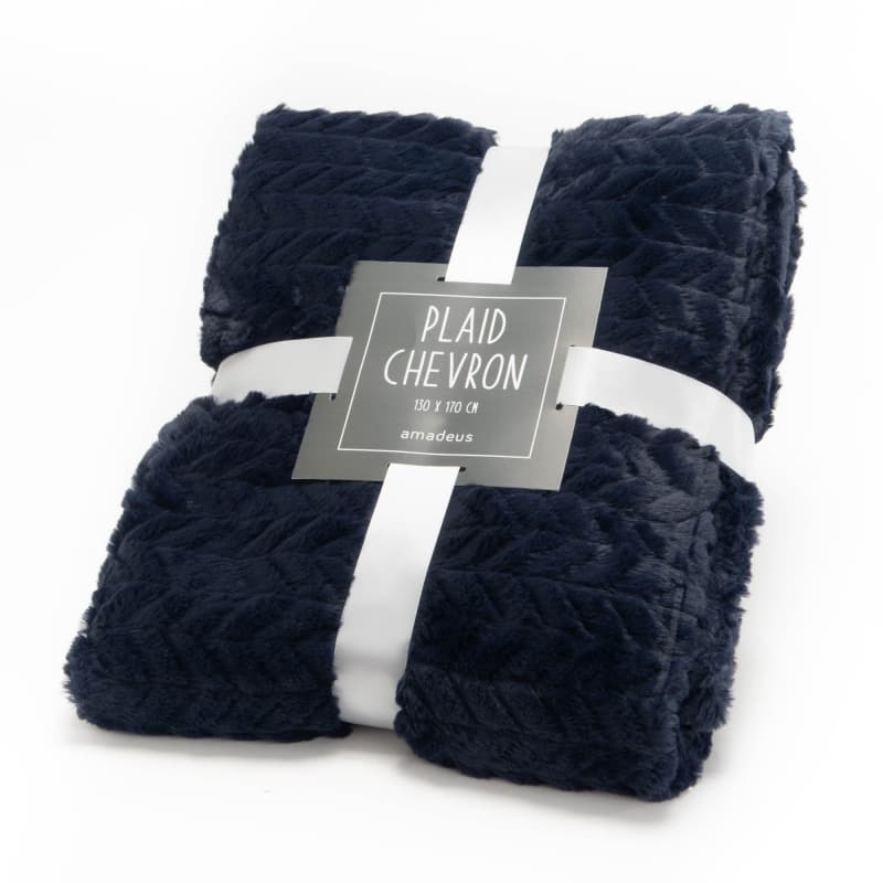 Plaid chevron 130 x 170 Marine