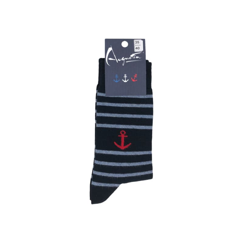Chaussettes rayées AUGUSTIN Ancre Marine/Bleu 40/45