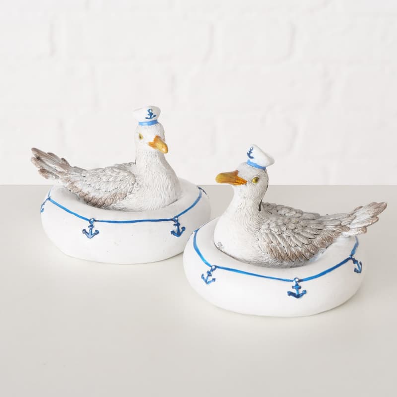 Figurine mouette capitaine sur bouée "Jannes"