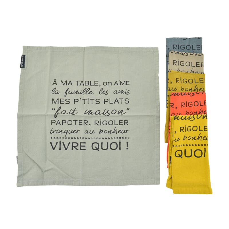 Lot de 6 serviettes de table "A ma table"
