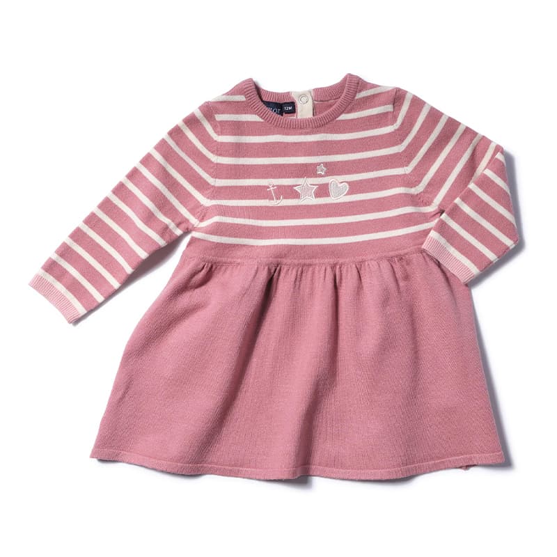 Robe pull HUBLOT Olva 9 Mois Antic Rose/Ecru