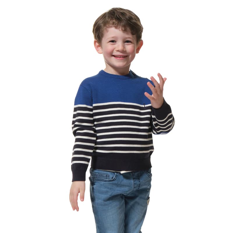 Pull HUBLOT Maxou 10 Ans Marine/Ecru/Bugatti