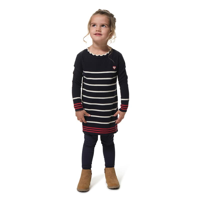 Robe pull HUBLOT Palomina 8 Ans Marine/Ecru