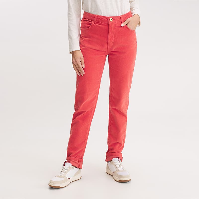 Pantalon velours TBS Carlipan 52 776 Groseille