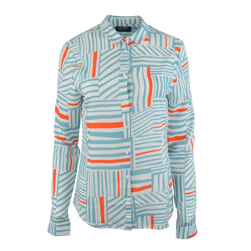 Chemisier SAINT JAMES Malaury Geo 38 Rayure Geo Jade