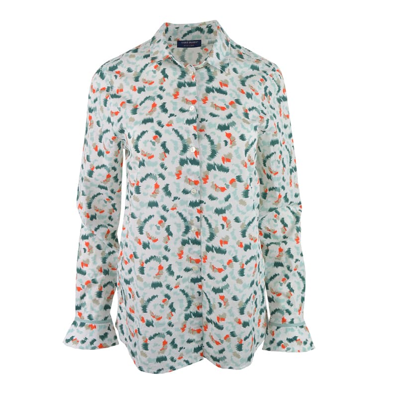 Chemisier SAINT JAMES Flavie 42 Blan/Jade/Orange