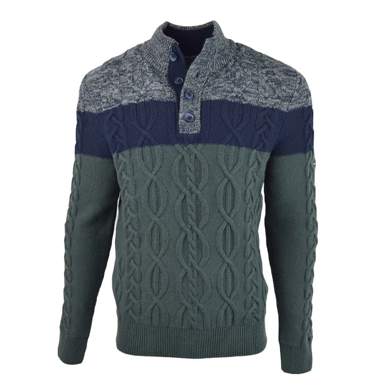 Pull SAINT JAMES Sherbrooke 2XL Vegetal Ch/Navy