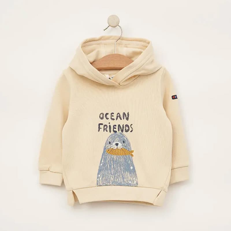 Sweat BATELA Ocean Friends 6 Mois CBR Creme Brulee
