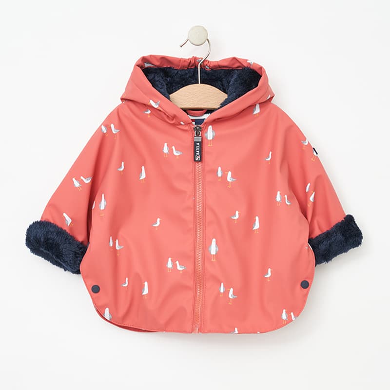 Ciré imprimé doublé sherpa BATELA 6 Mois FRSG Seagulls Faded Rose