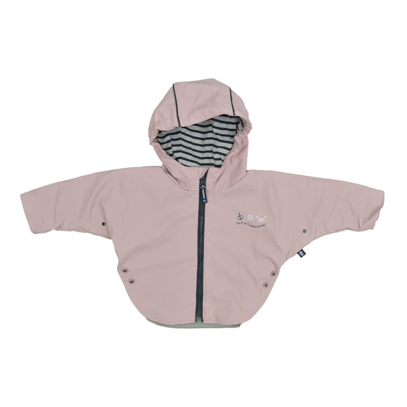 Cape cirée doublée polaire HUBLOT Kaioprint 6 Mois Blush
