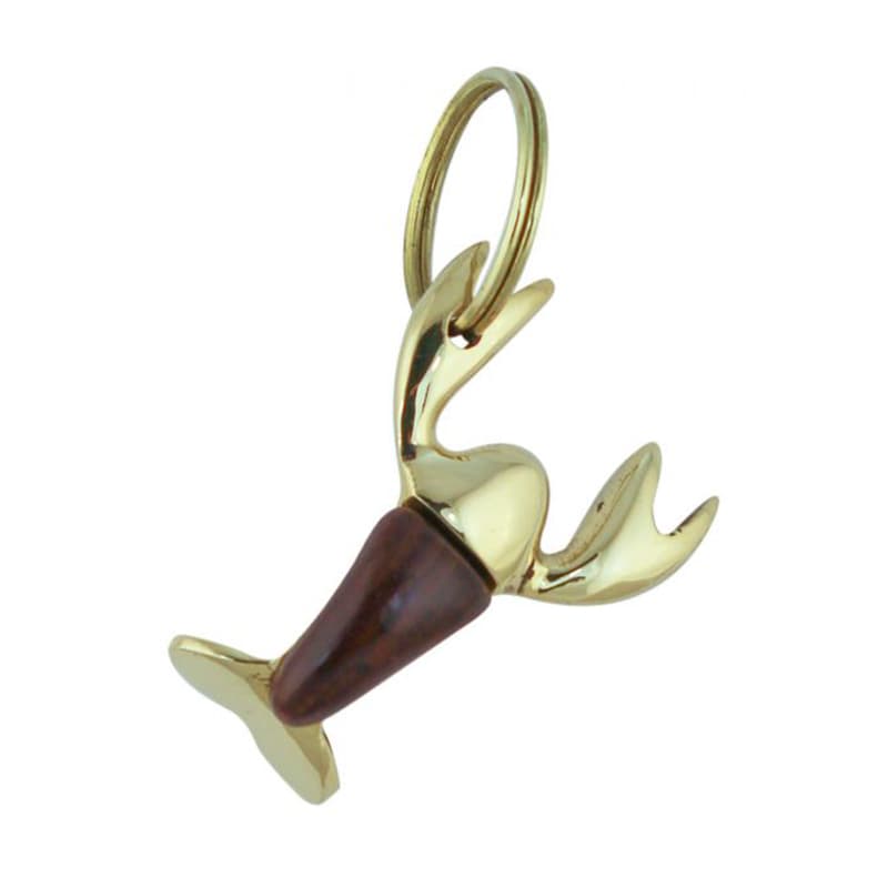 Porte-clés laiton et bois " Homard"