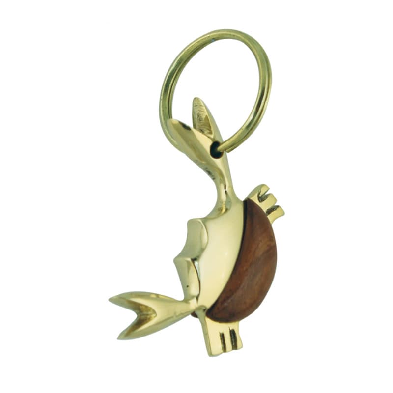 Porte-clés laiton et bois "Crabe"