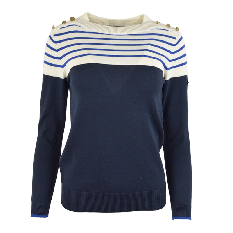 Pull HUBLOT Dorianne XL Ecru/Bugatti/Marine