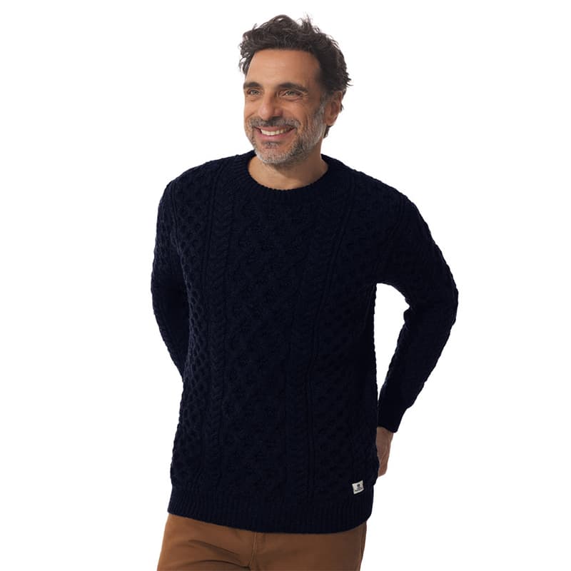 Pull Irlandais MOUSQUETON Gaelec S Navy