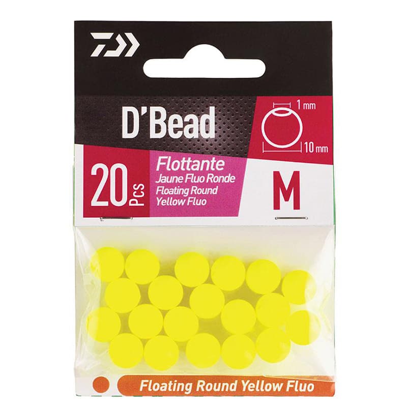 Perle DAIWA Ronde Flottante M JAUNE FLUO