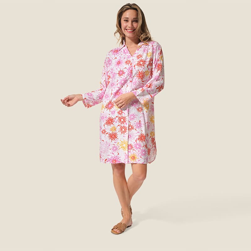 Robe chemise HUBLOT Escale M Blanc Print Pinky