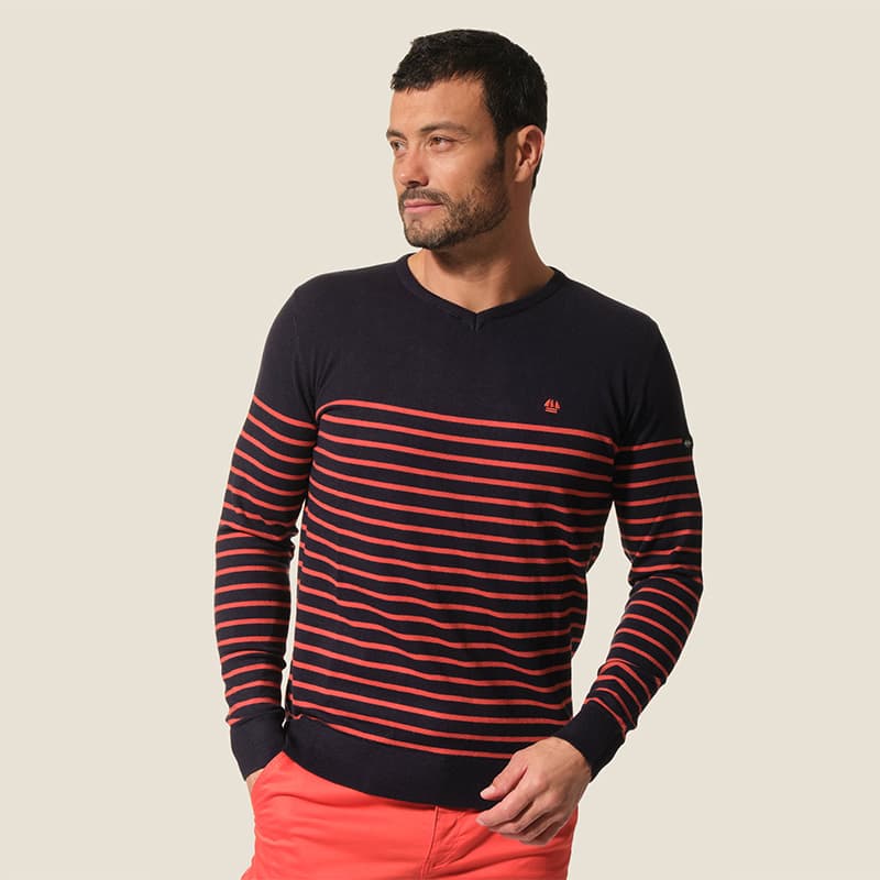 Pull HUBLOT Eduardo 3XL Marine/Terracotta
