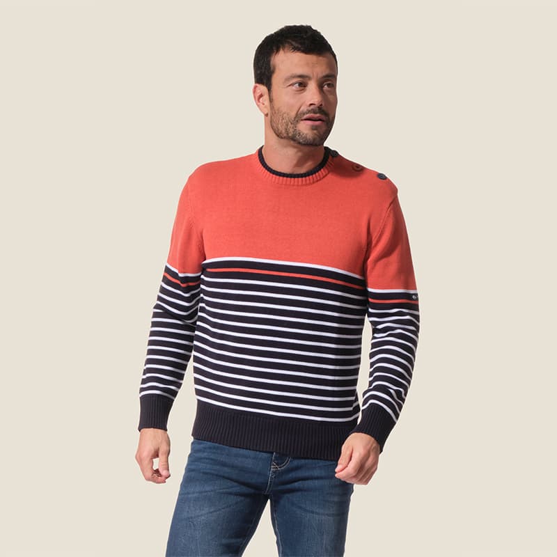 Pull HUBLOT Merlock 3XL Marine/Blanc/Terracotta