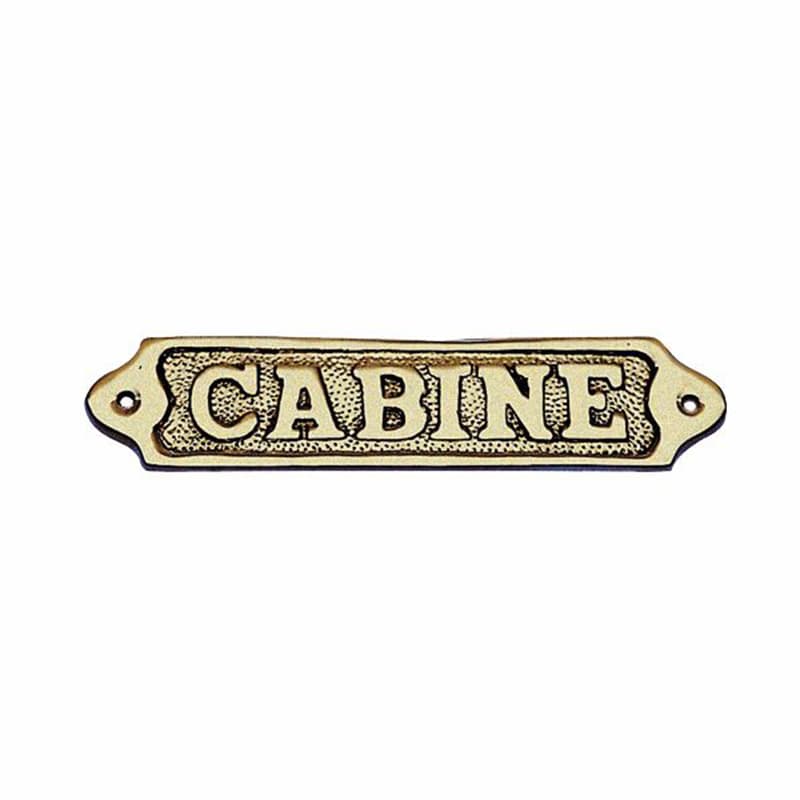 Plaque de porte laiton "Cabine"