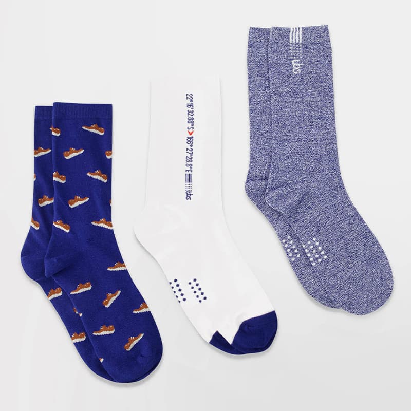 Lot de 3 paires de Chaussettes TBS Triofant 39/42 0D2*Marine + Blanc + Marine Chine