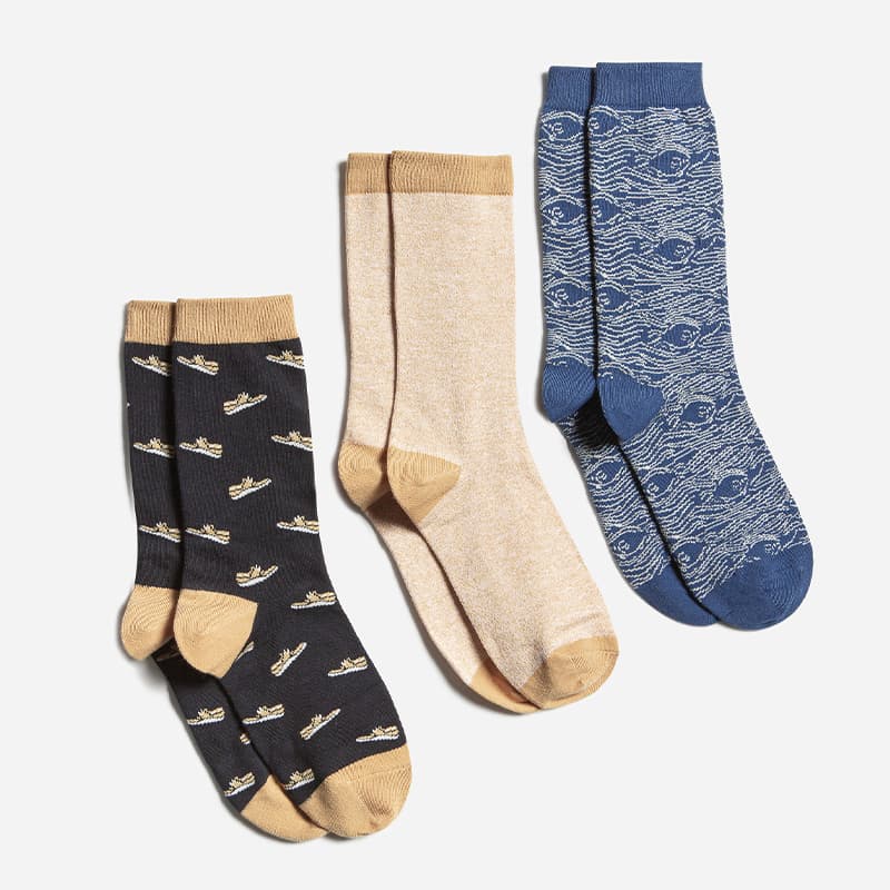 Lot de 3 paires de Chaussettes TBS Triofant 39/42 10Tmarine / Moutarde / Abysse