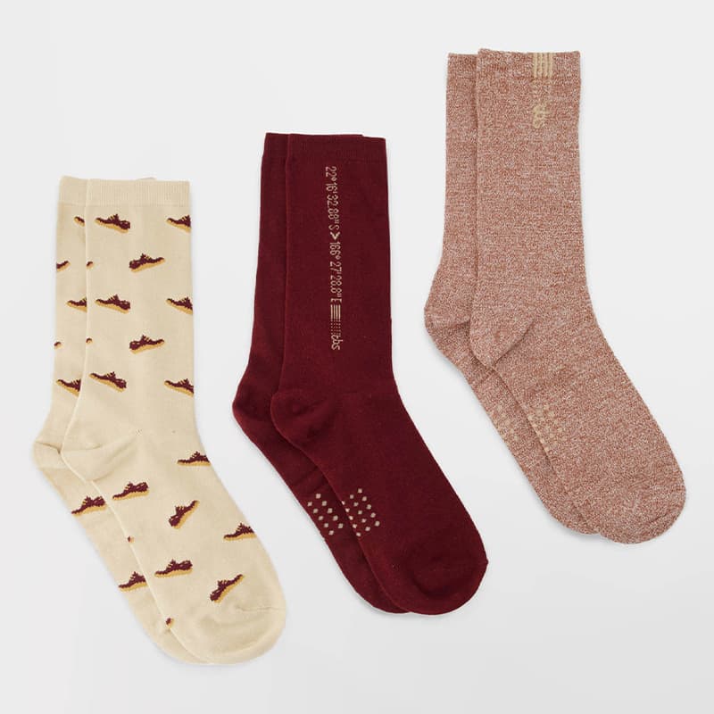 Lot de 3 paires de Chaussettes TBS Triofant 43/46 5B6*Bourgogne + Osier + Cannelle