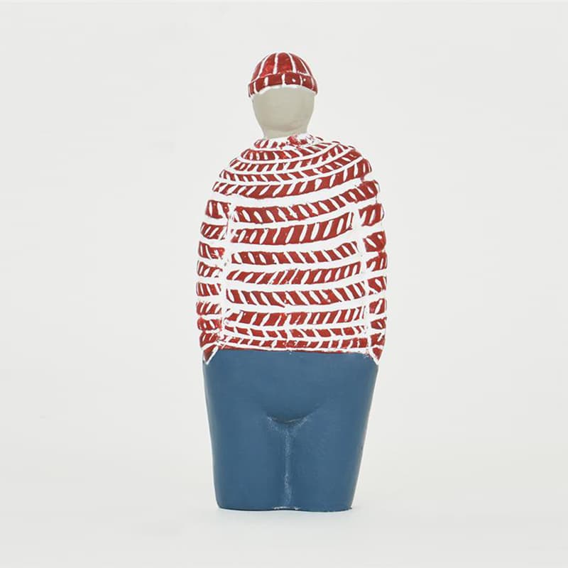 Figurine marin rouge en ciment