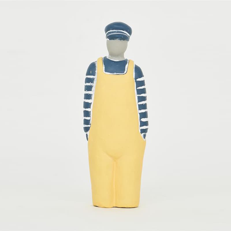 Figurine marin jaune en ciment