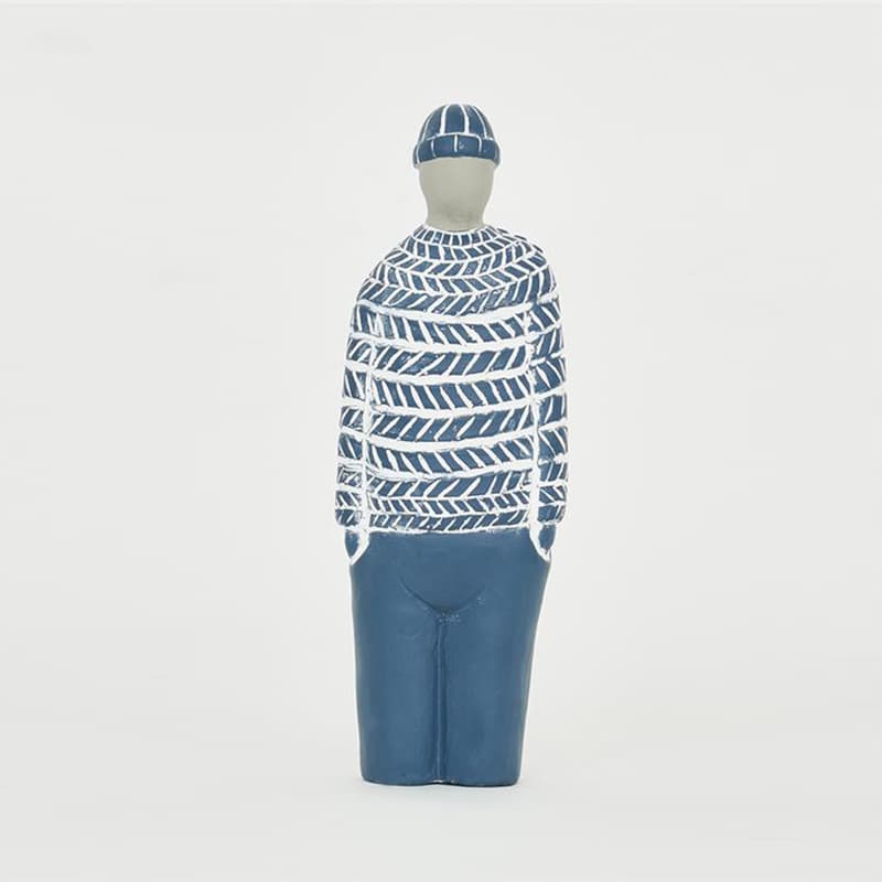 Figurine marin bleu en ciment