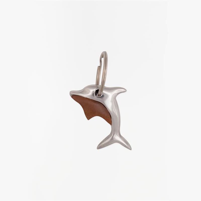 Porte-clés bois et aluminium "Dauphin"