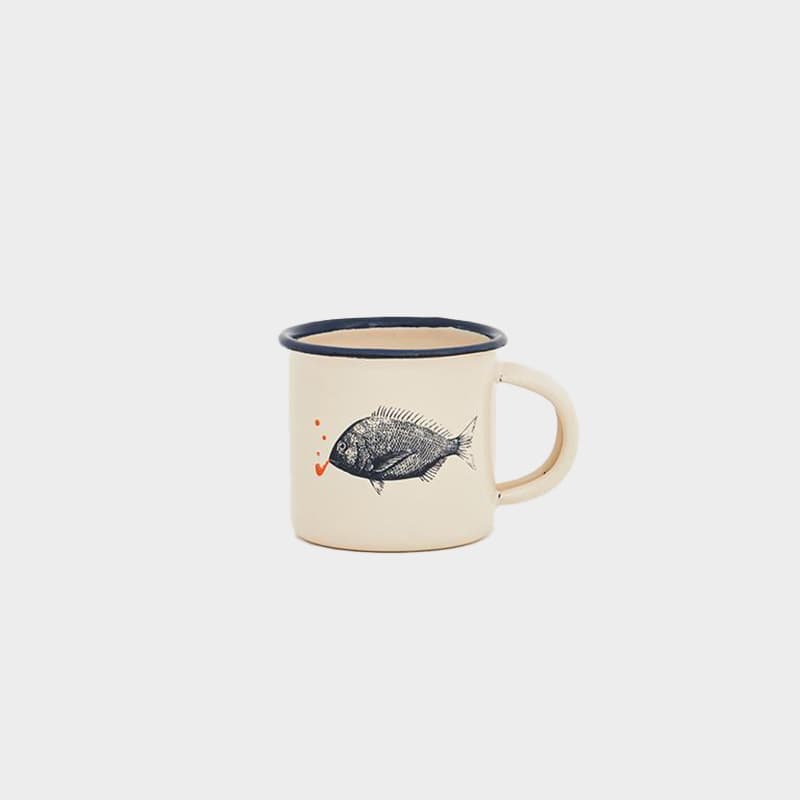 Mini mug émaillé  "Poissons"
