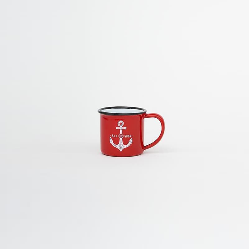 Mini mug émaillé rouge "Ancre"