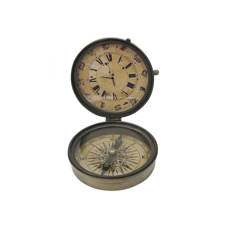 Boussole et horloge antique