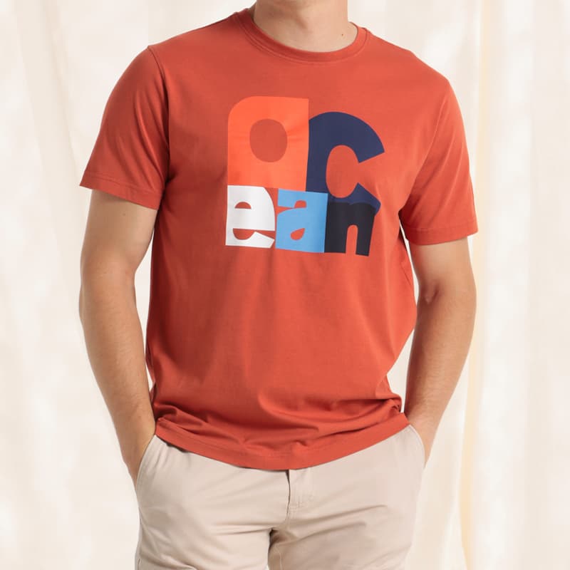 T-shirt MAT DE MISAINE Moby M U323 Orange Cuivre