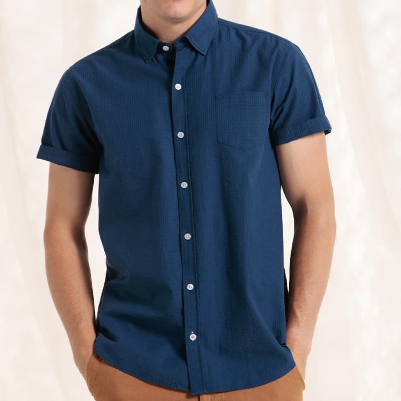 Chemise texturée MAT DE MISAINE Calypso 3 U23 Navy