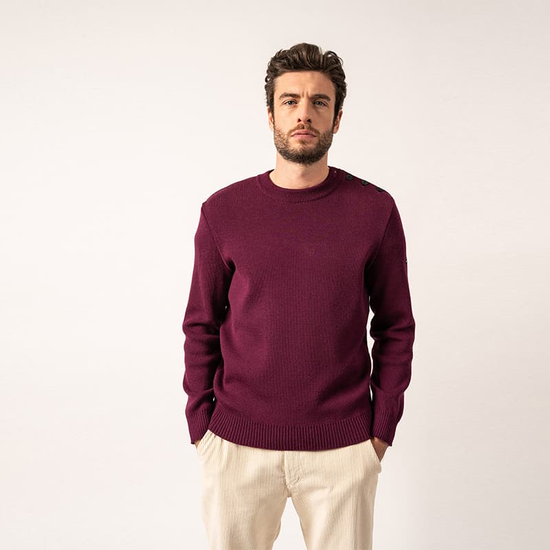 Pull SAINT JAMES Cancale couleur L Prune