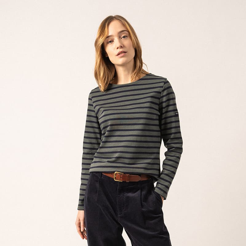 Marinière SAINT JAMES Meridame II couleur 42 Vegetal/Navy