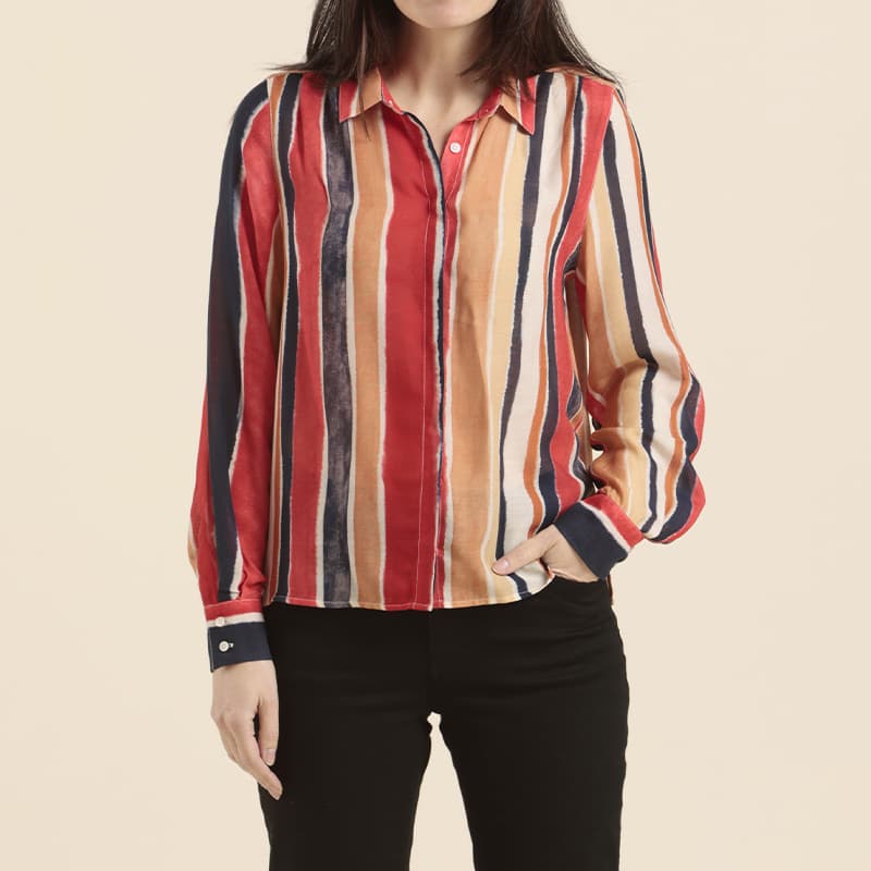 Chemise MAT DE MISAINE Cambo cuivre 44 R720 Raye Cuivre