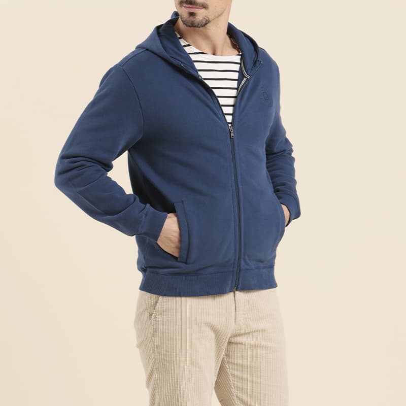 Sweat zippé  MAT DE MISAINE Mada Car L U210 Bleu Nuit