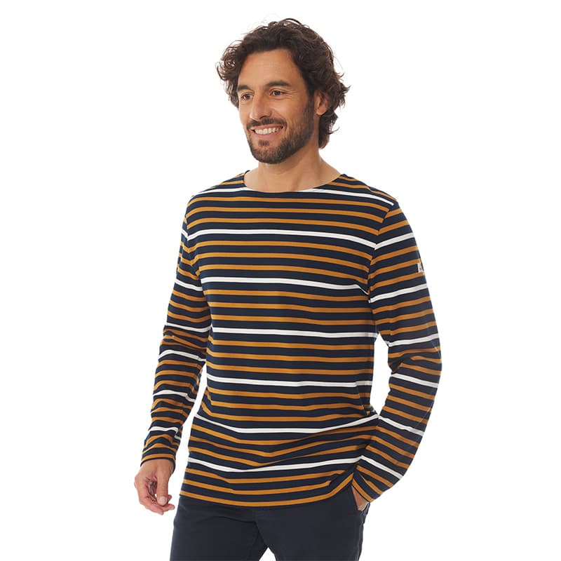 Marinière MOUSQUETON Mario-M S Marine/Curry/Ecru