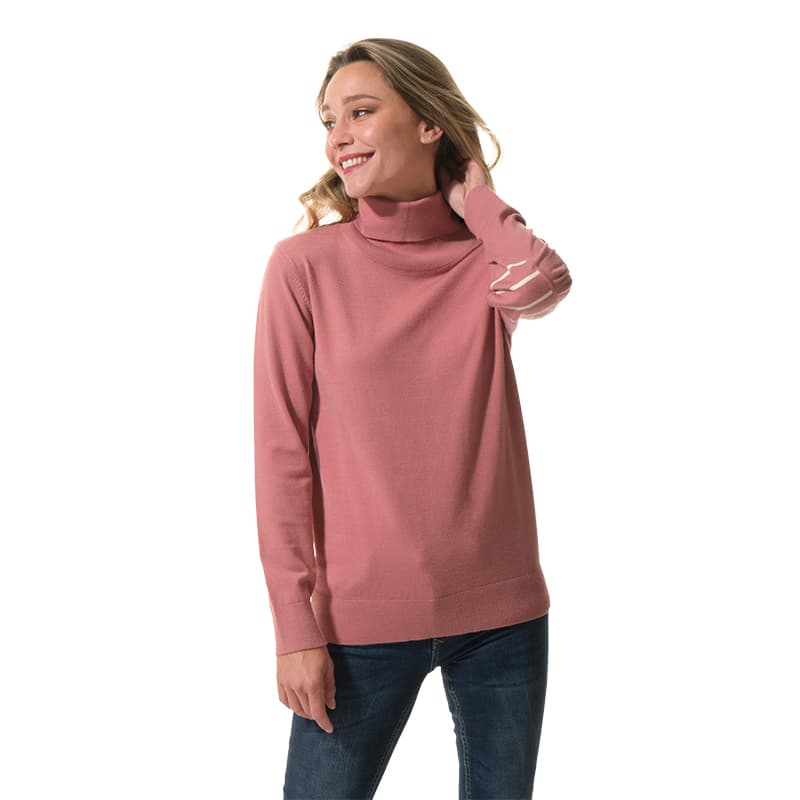 Pull col roulé HUBLOT Begonia XS Antic Rose